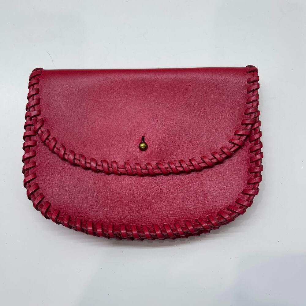 Madewell Whipstitch Belt Bag MISSING BELT WALLET ONLY Red Leather - Picture 1 of 5